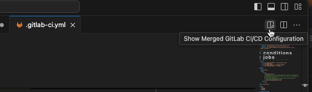The VS Code application, showing the icon for viewing merged results.