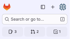 Top section of the left sidebar with assigned issues, merge requests, To-Do List, and avatar.